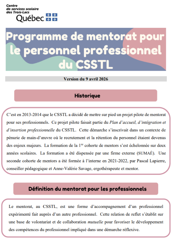 programme mentorat